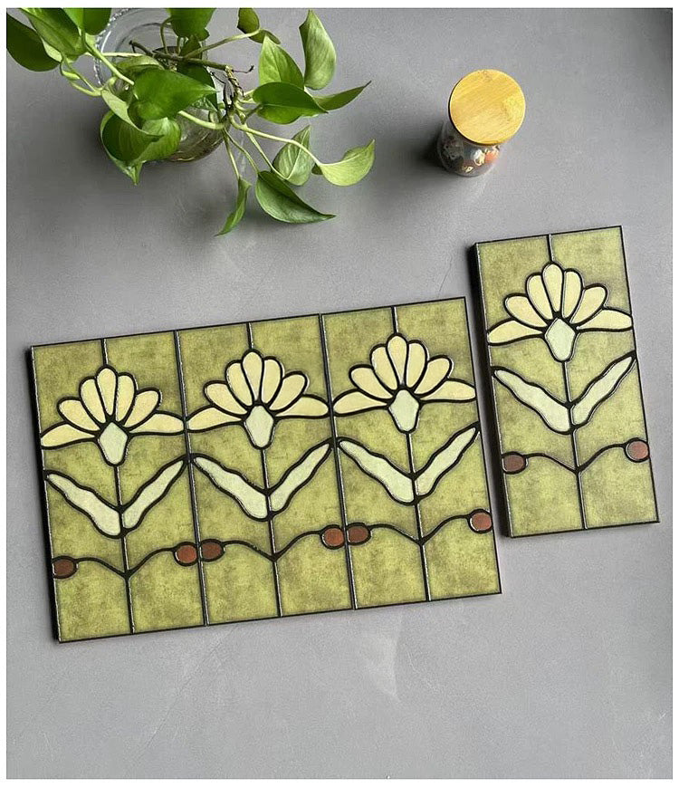 Art Nouveau Series - Poetic Form Citrine Satin 150x300mm Ceramic Tile