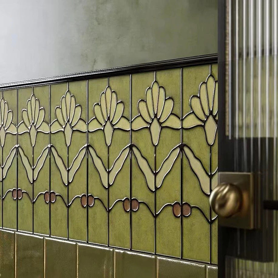 Art Nouveau Series - Poetic Form Citrine Satin 150x300mm Ceramic Tile