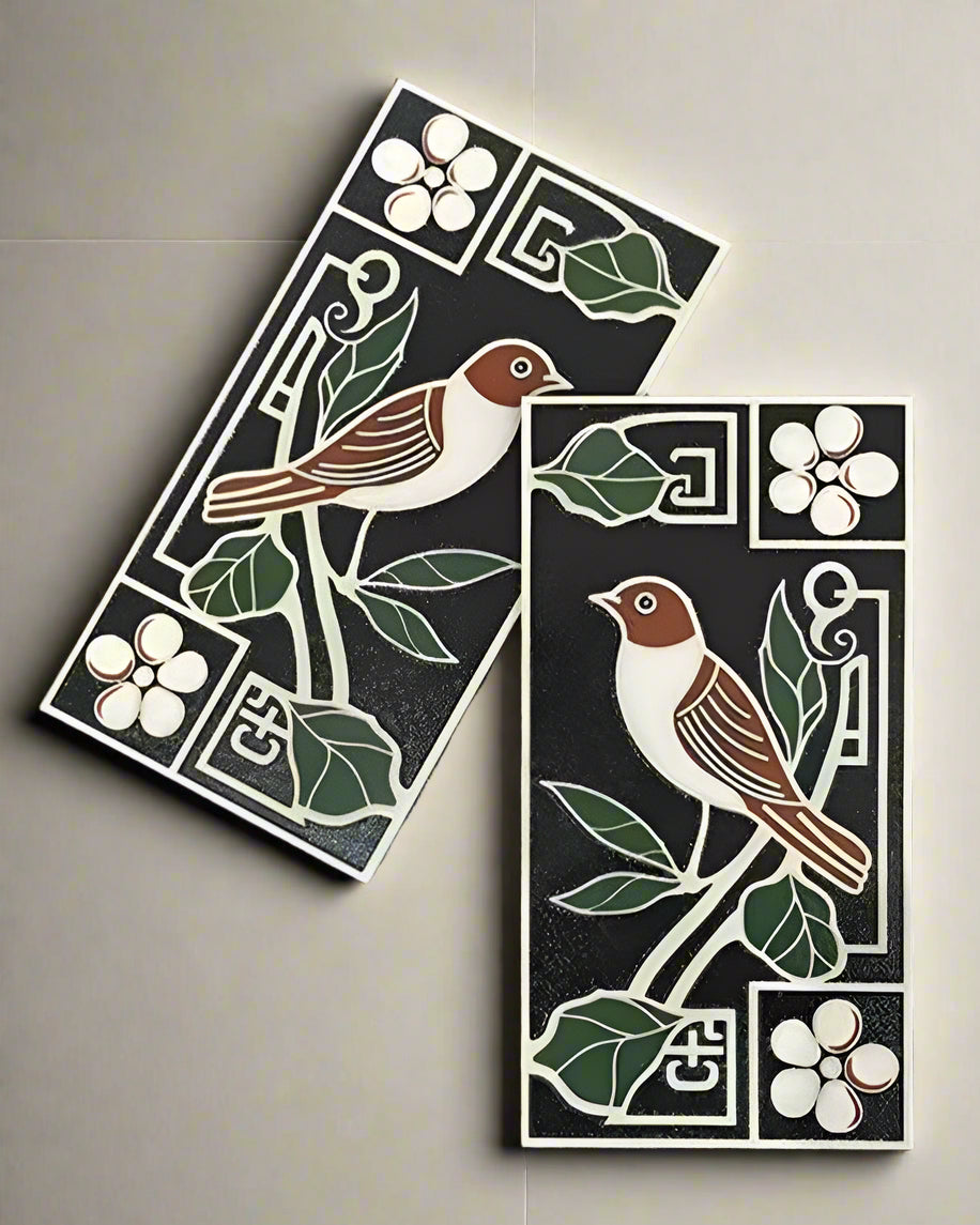 Art Nouveau Series - Whispers & Wings Satin 150x300mm Ceramic Tile