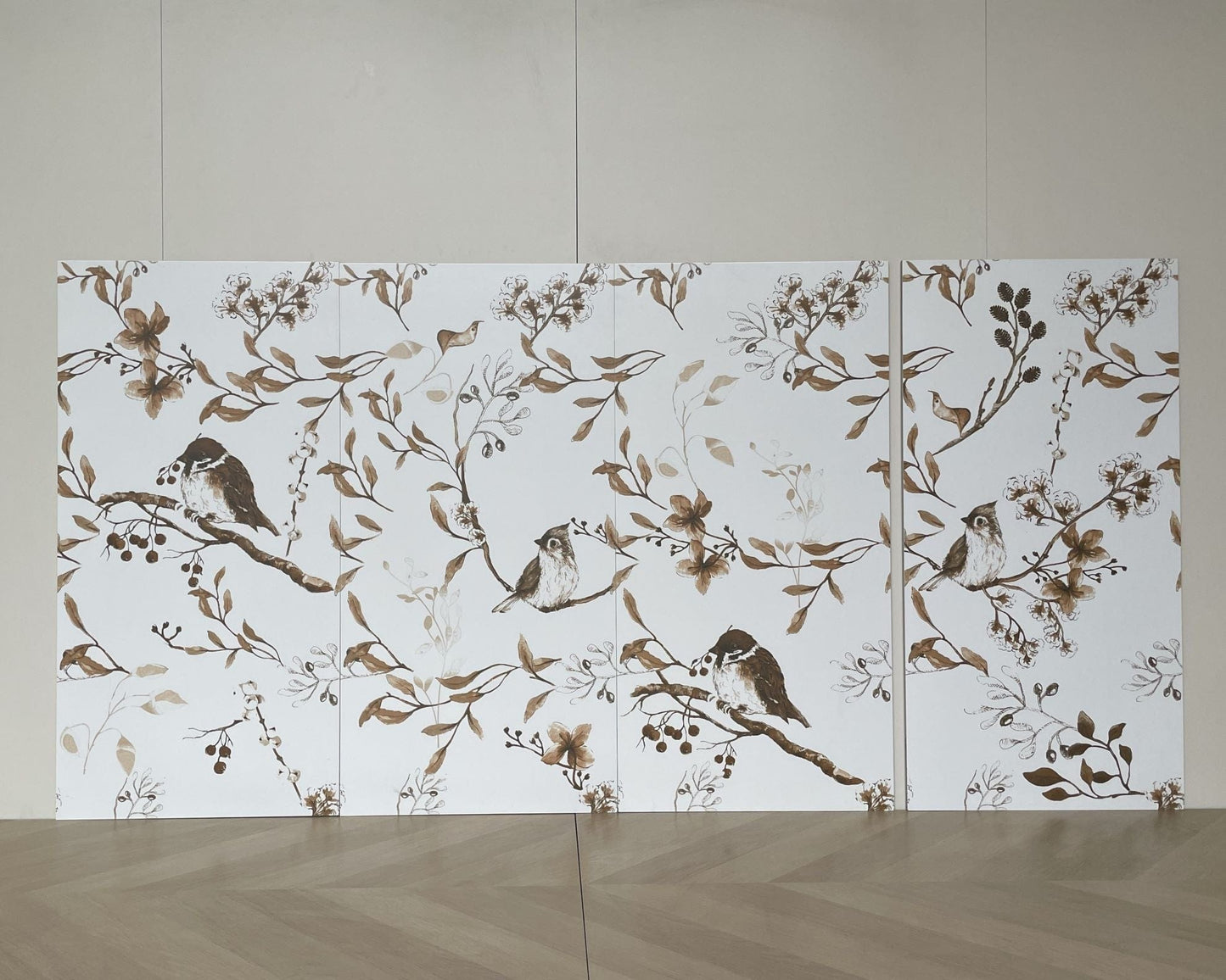 Bloom Series - Flora and Fauna Goldfinches Satin 400x800mm Ceramic Tile