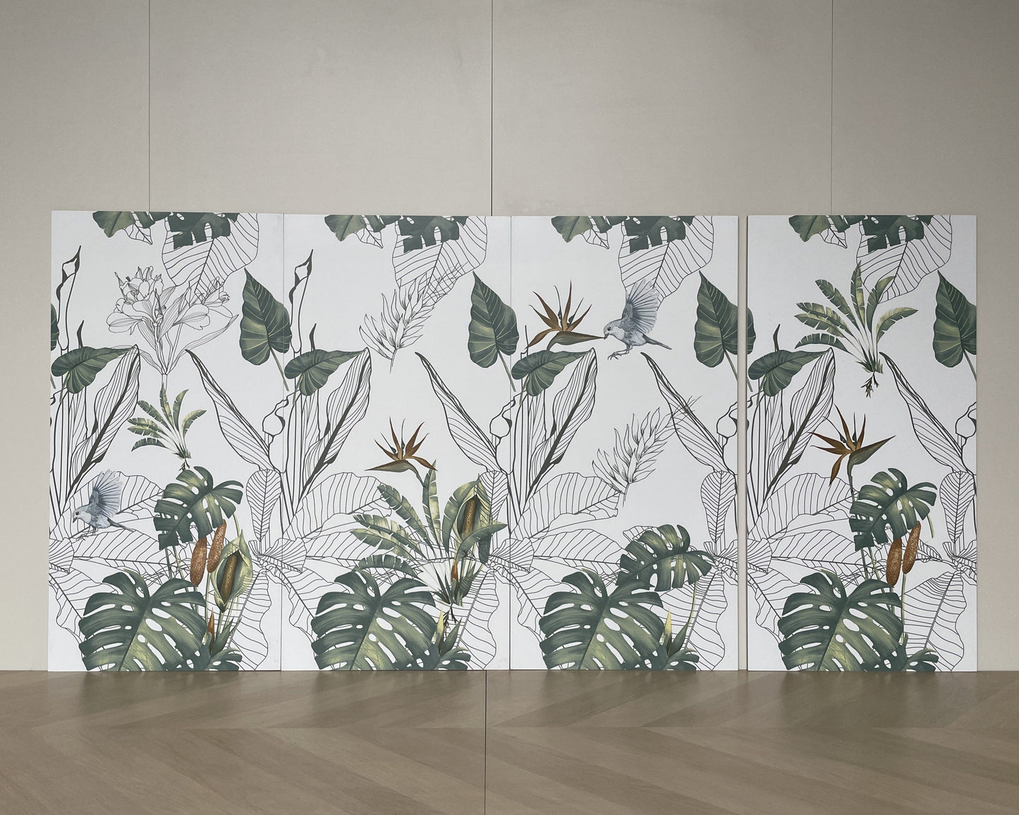 Bloom Series - Flora and Fauna Tropical Plants Collective Satin 400x800mm Ceramic Tile