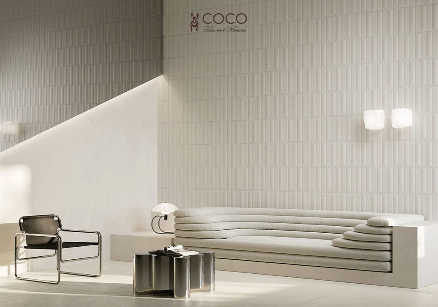 Cadence Series - Feather White STR 3 Matt 64x300mm Porcelain Tile
