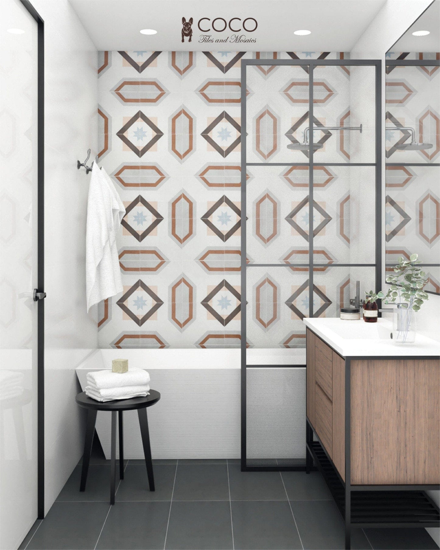 Geometry Bohemian Series - A Touch of Class Satin 300x300mm Ceramic Tile