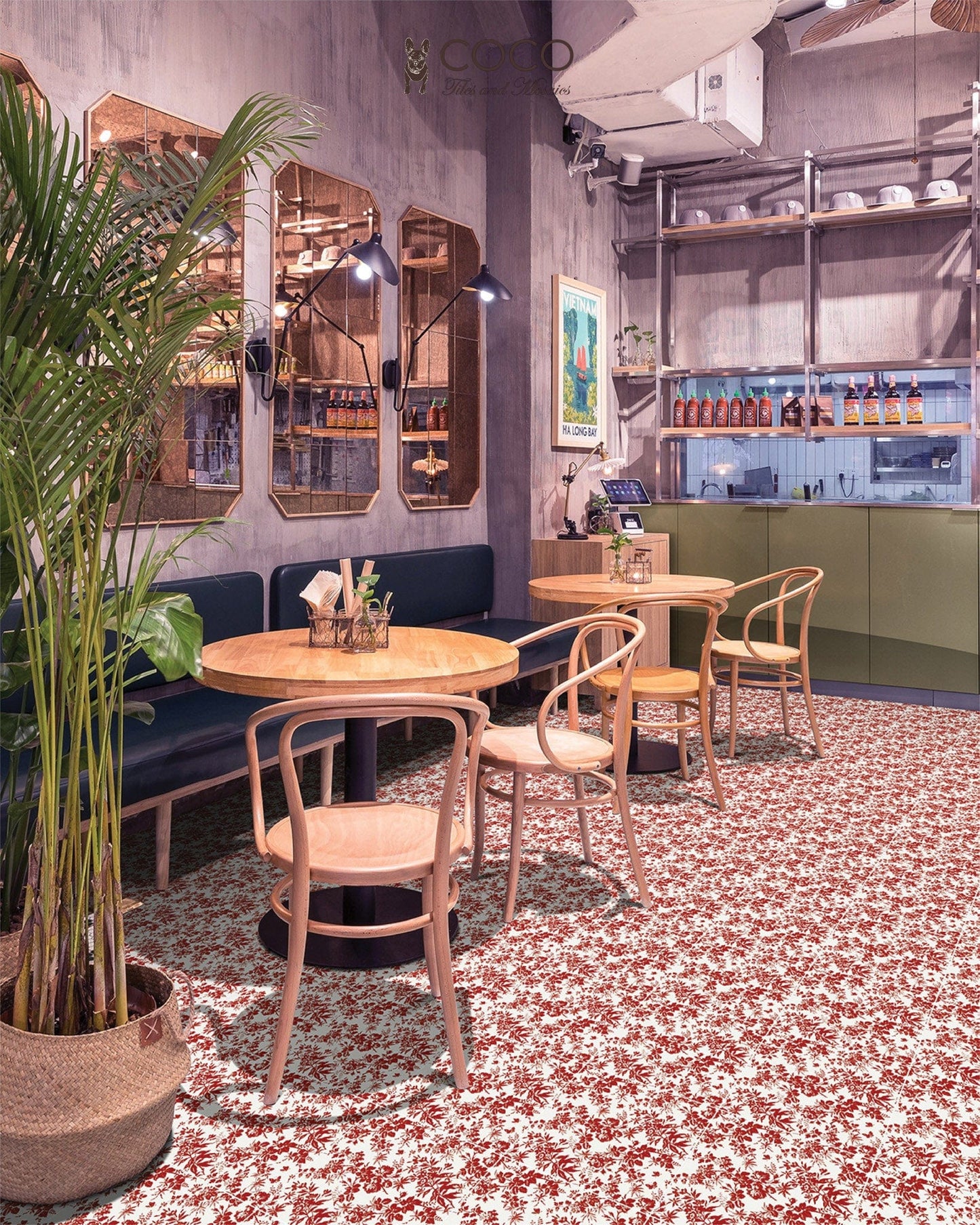 Red Room Series - Bloom Satin 300x300mm Ceramic Tile