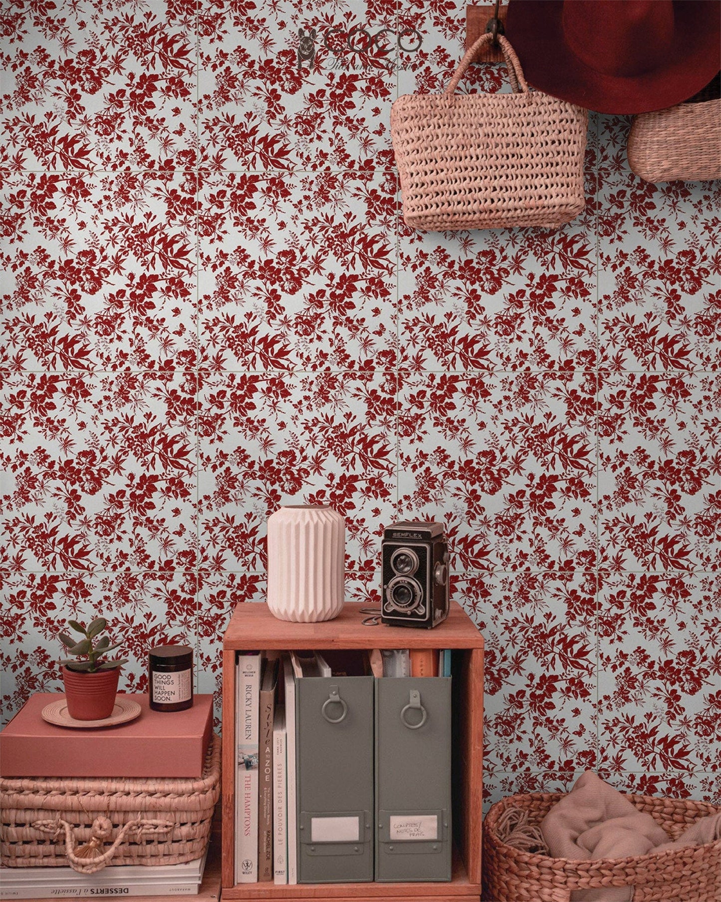 Red Room Series - Bloom Satin 300x300mm Ceramic Tile