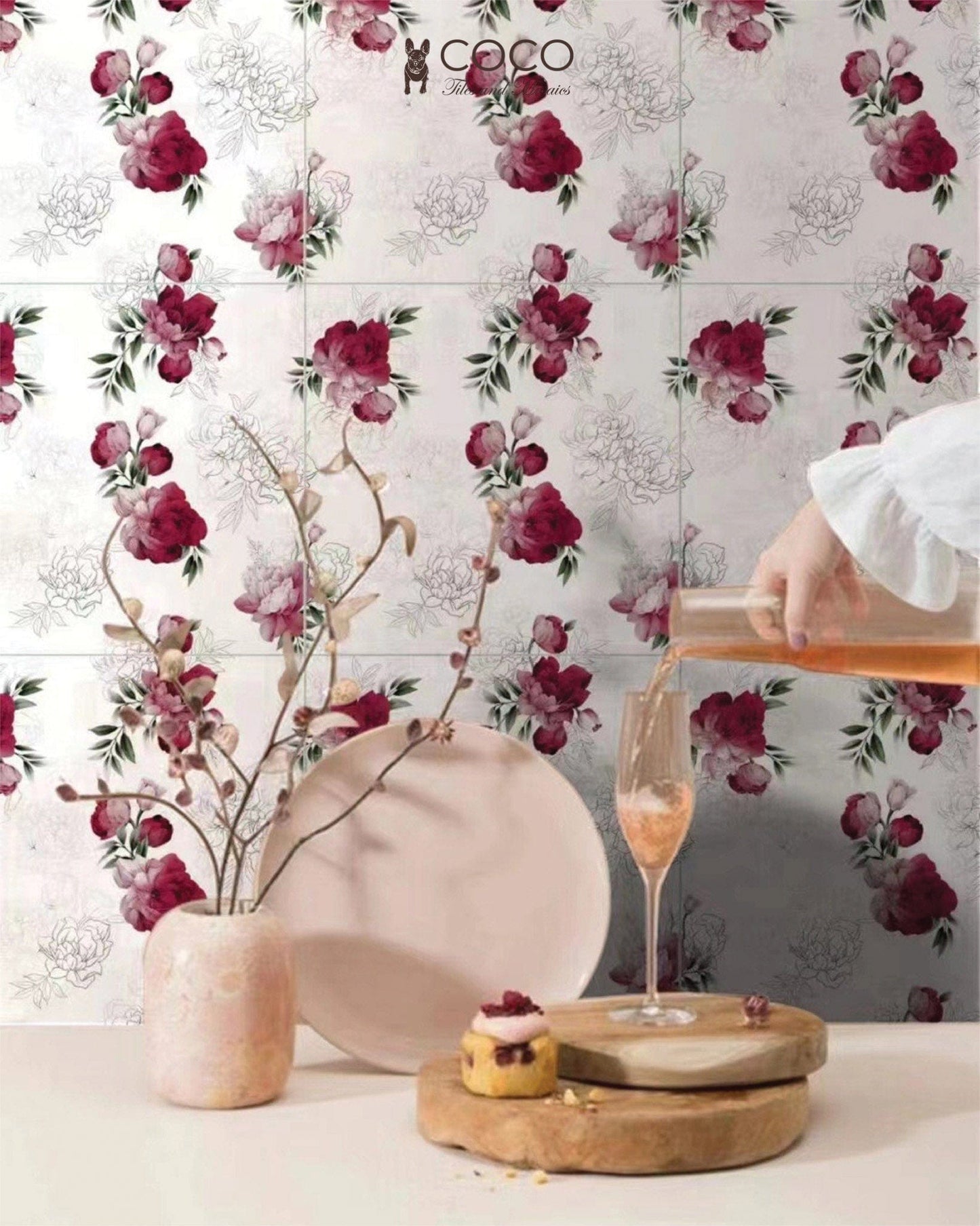 Red Room Series - Follow Your Heart Satin 300x300mm Ceramic Tile
