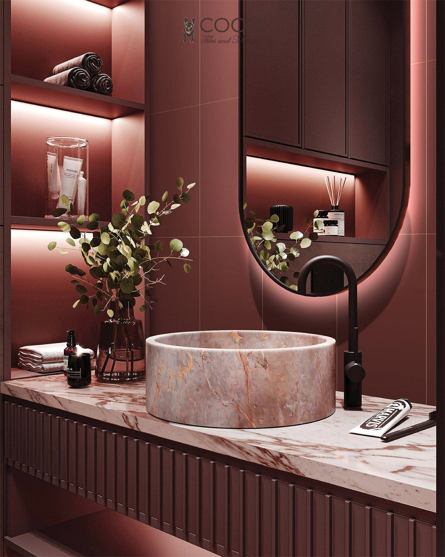 Artist's Palette Series - Earth Red Satin 300x600mm Ceramic Tile