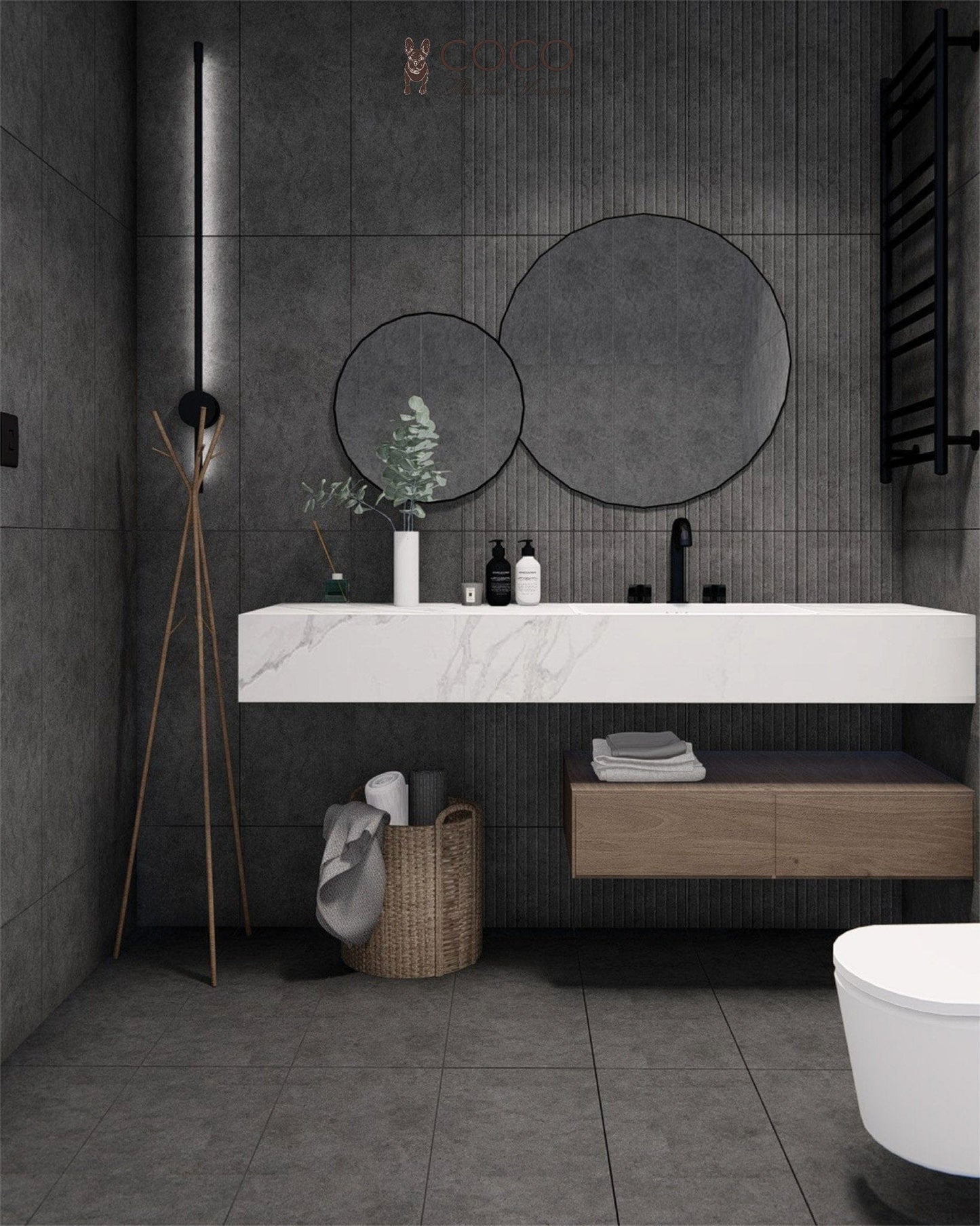 Zen Series - Dark Grey Matte 300x800mm Porcelain Tile
