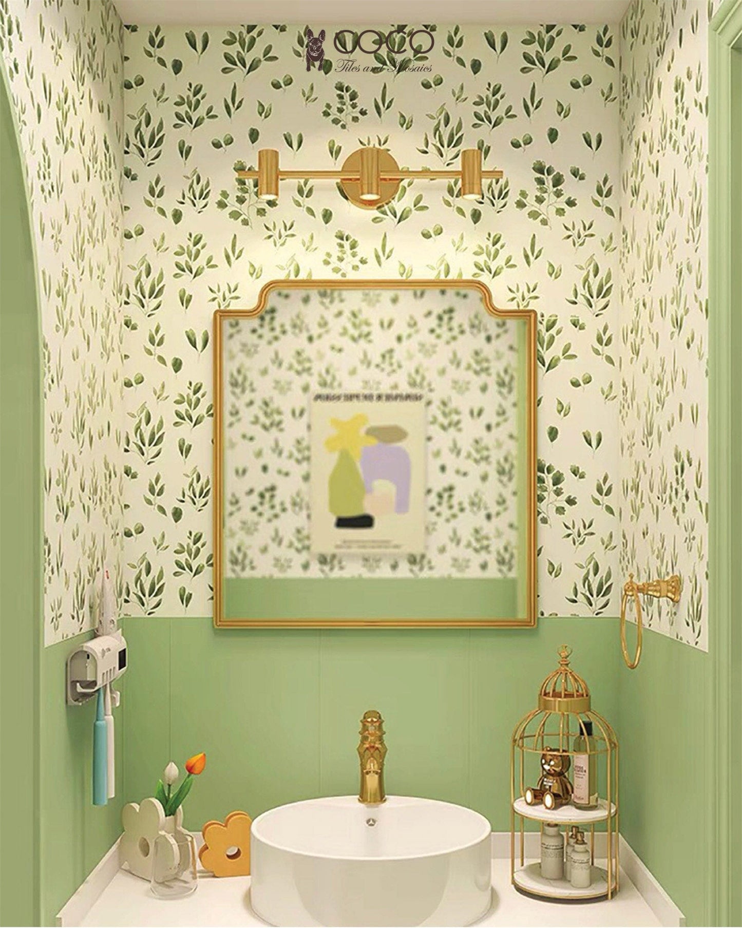 Bloom Series - Flora and Fauna Leafy Parkland Satin 400x800mm Ceramic Tile