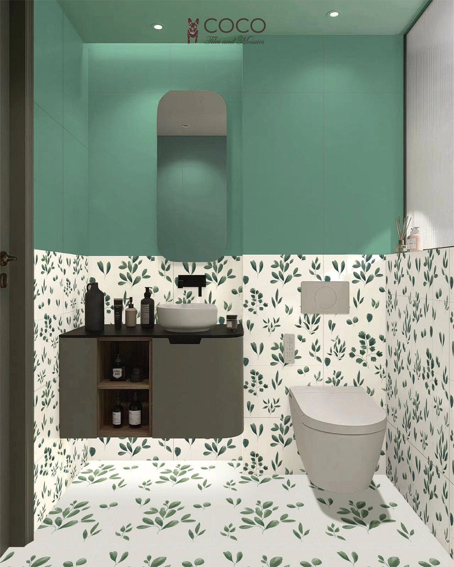 Bloom Series - Flora and Fauna Leafy Parkland Satin 400x800mm Ceramic Tile