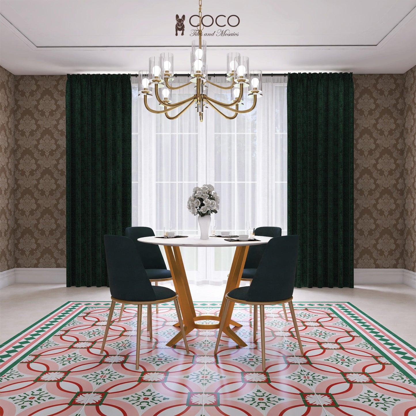 Cnr & Brd Series - Princess's Bracelet Satin (Border) 300x300mm Ceramic Tile