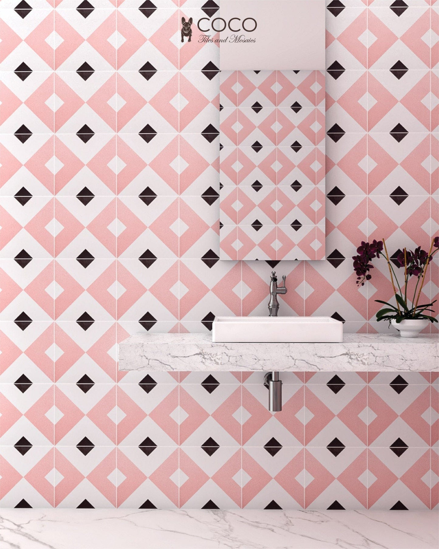 Pink Lovers Series - Happy Space Satin 300x300mm Ceramic Tile