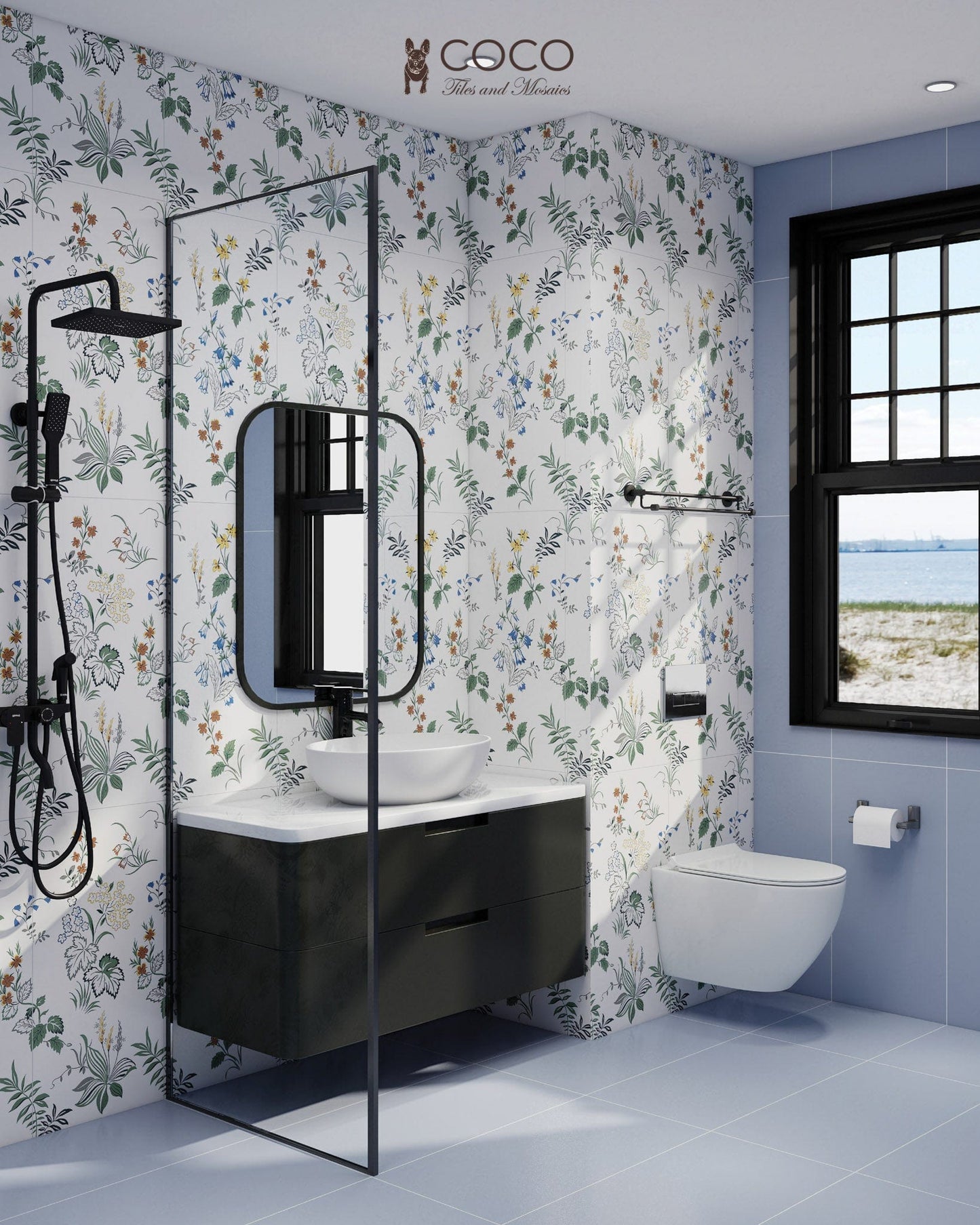 Bloom Series - Flora and Fauna Petunia Satin 400x800mm Ceramic Tile