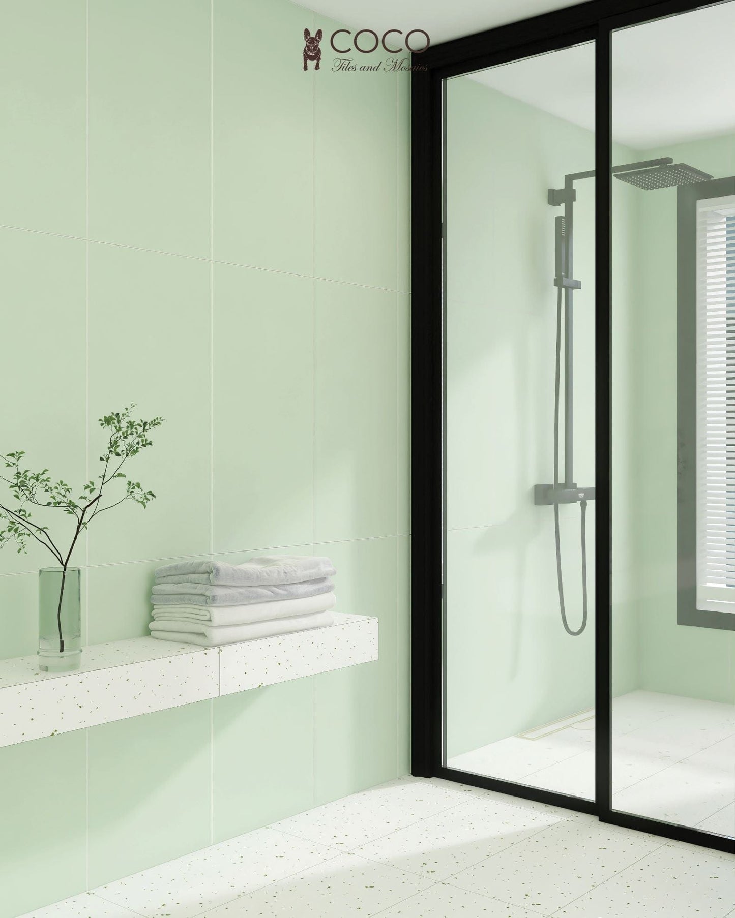 Coastal Colour Palette Series - Earth Tones Minty Mint Satin 400x800mm Ceramic Tile