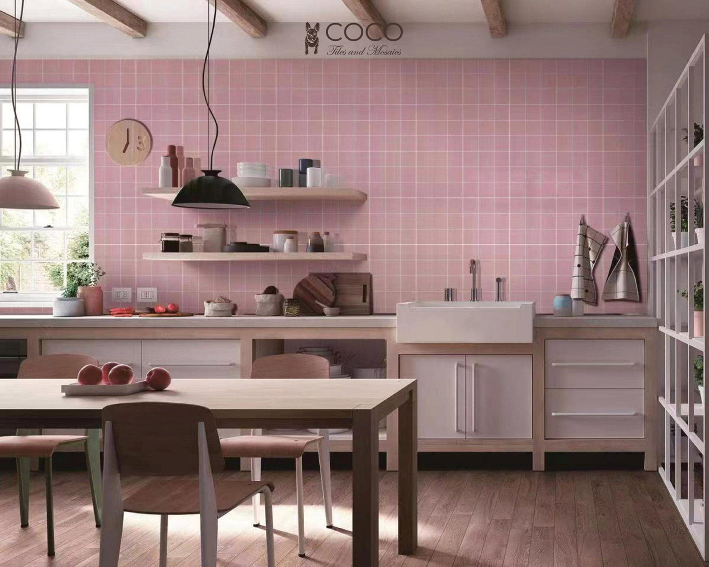 Pink Lovers Series - Shy Smile Story Satin 300x300mm Ceramic Tile