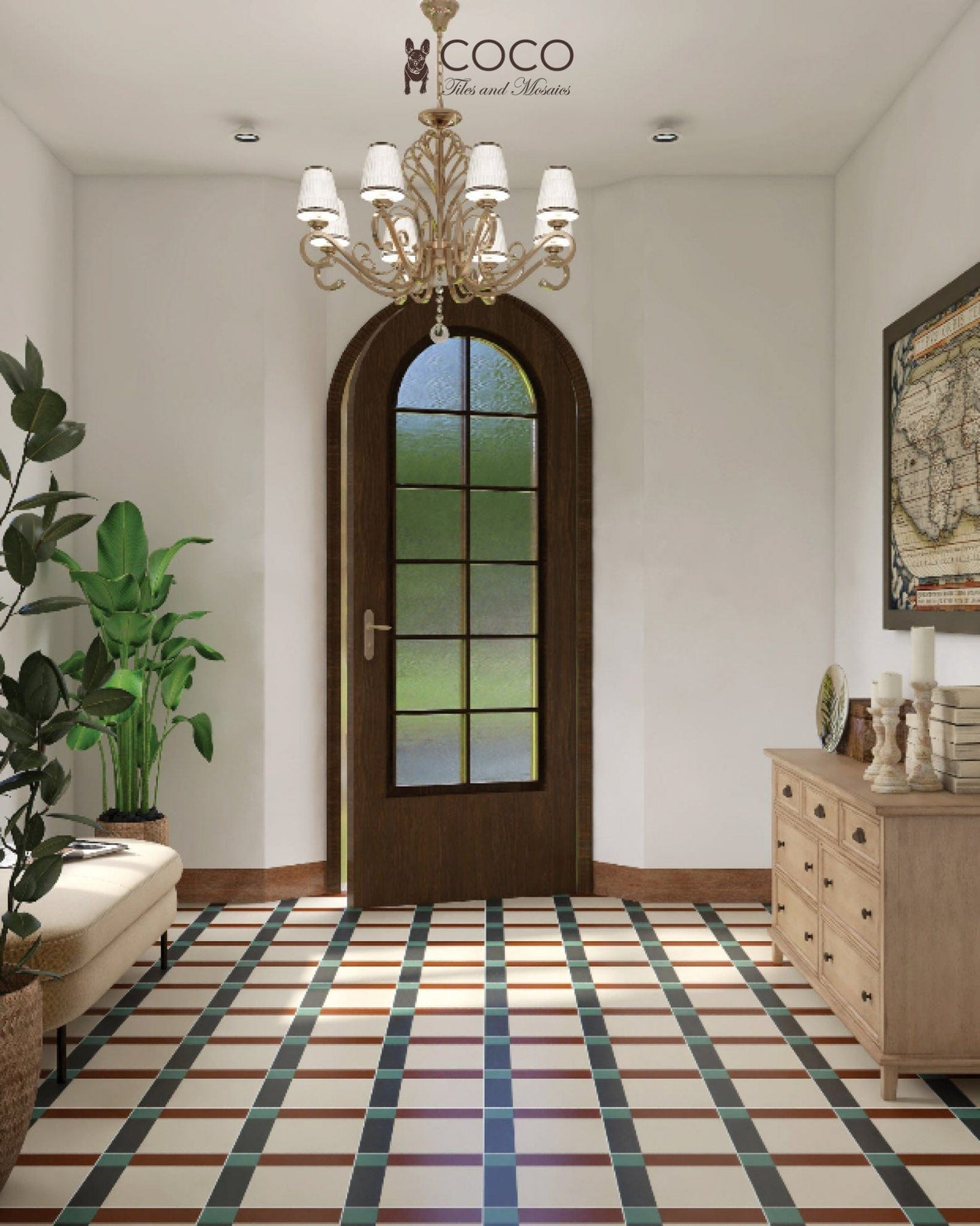 Geometry Bohemian Series - Drinks and Cigars Satin 300x300mm Ceramic Tile