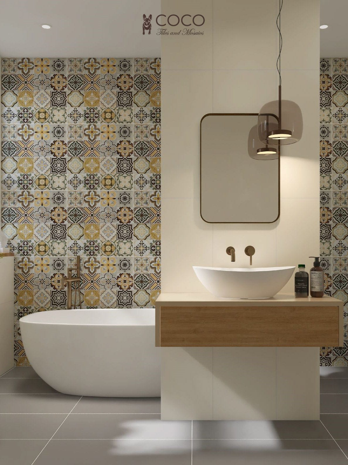 Coastal Colour Palette Series - Earth Tones Cloudy Night Satin 400x800mm Ceramic Tile