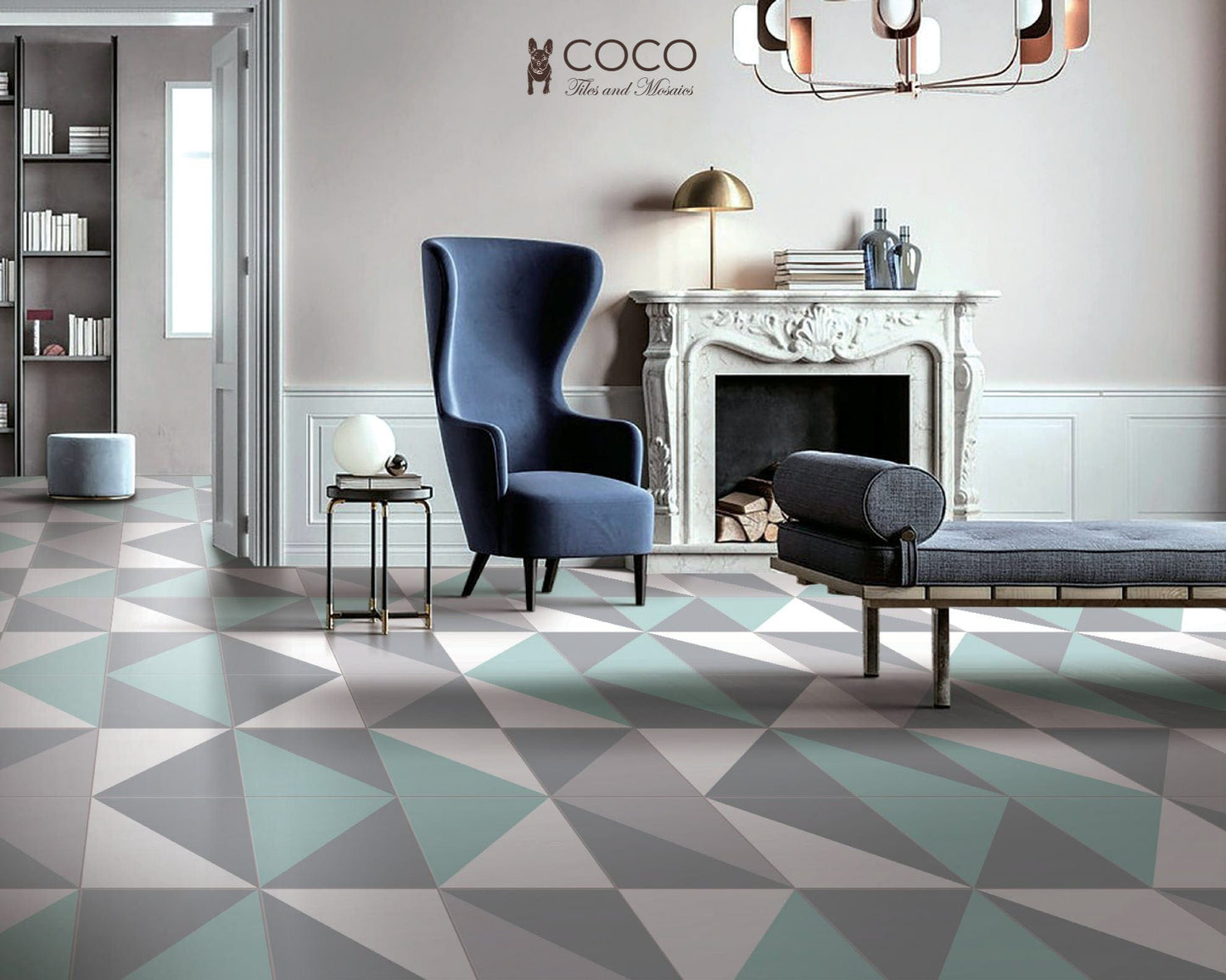 Geometry Bohemian Series - Magic Sail Geometric Trickster Satin 300x300mm Ceramic Tile