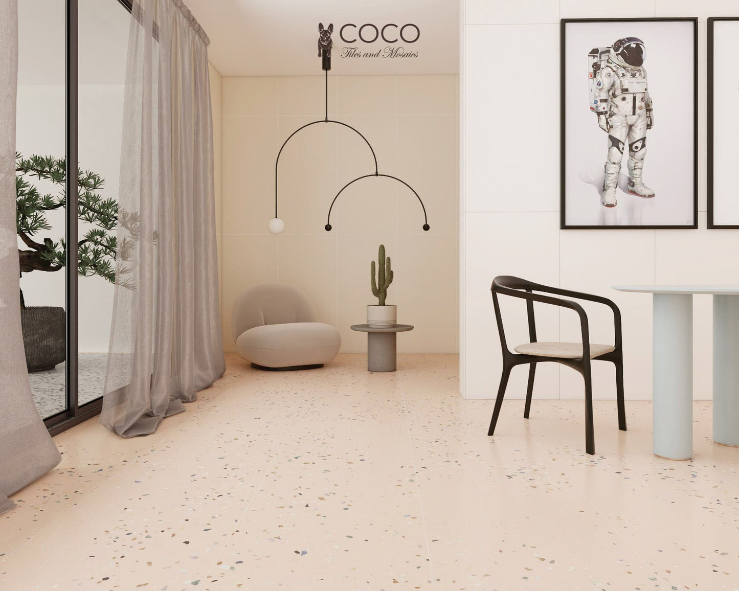 CoCo Starmoon Series - Hint of Rose Satin 600x1200mm Porcelain Tile
