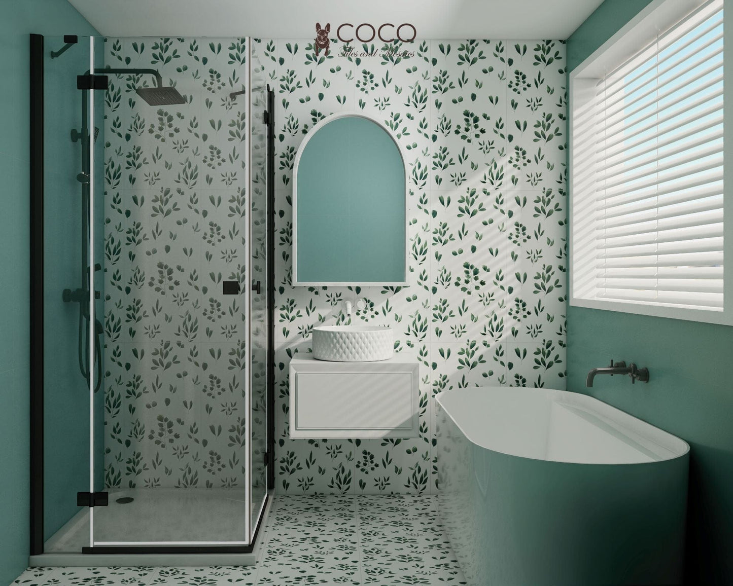 Bloom Series - Flora and Fauna Leafy Parkland Satin 400x800mm Ceramic Tile