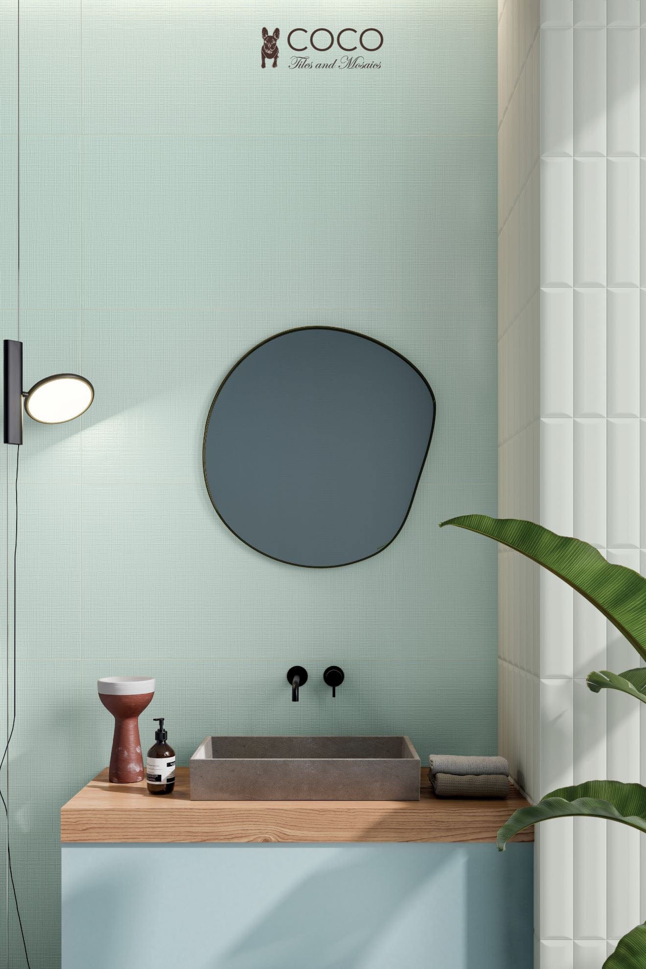 Babylon Series - Azure Embossed Matte 500x1200mm Ceramic Tile