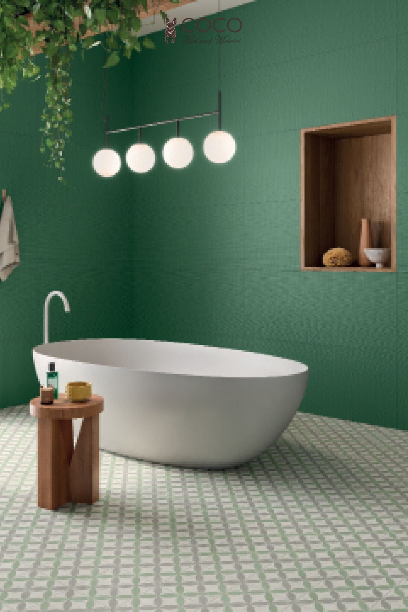 Babylon Series - Green Embossed Matte 500x1200mm Ceramic Tile