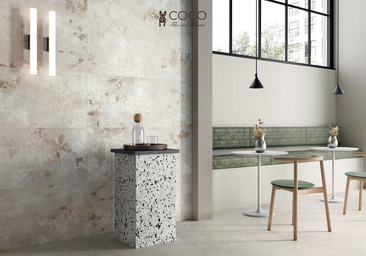Babylon Series - White Embossed Matte 500x1200mm Ceramic Tile