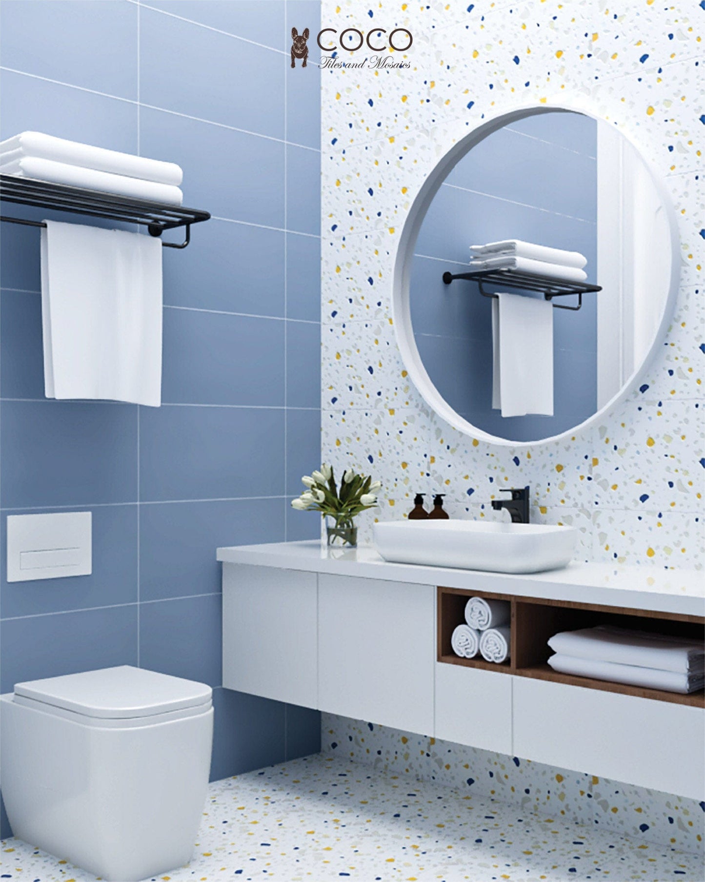 Artist's Palette Series - Eternal Elegance Blue Satin 300x600mm Ceramic Tile