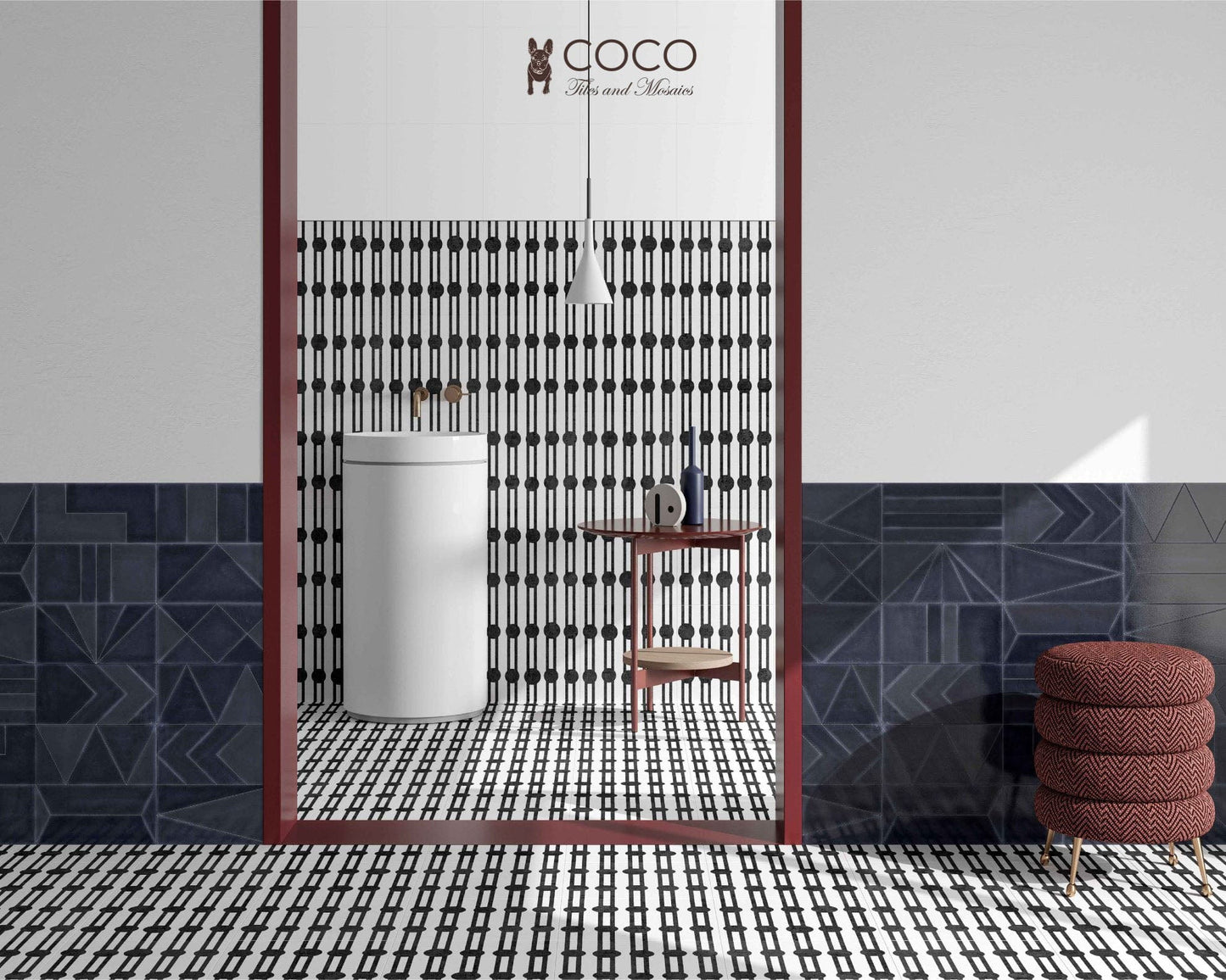 GeoMod Series - Noir Nexus Natural 305x305mm Porcelain Tile