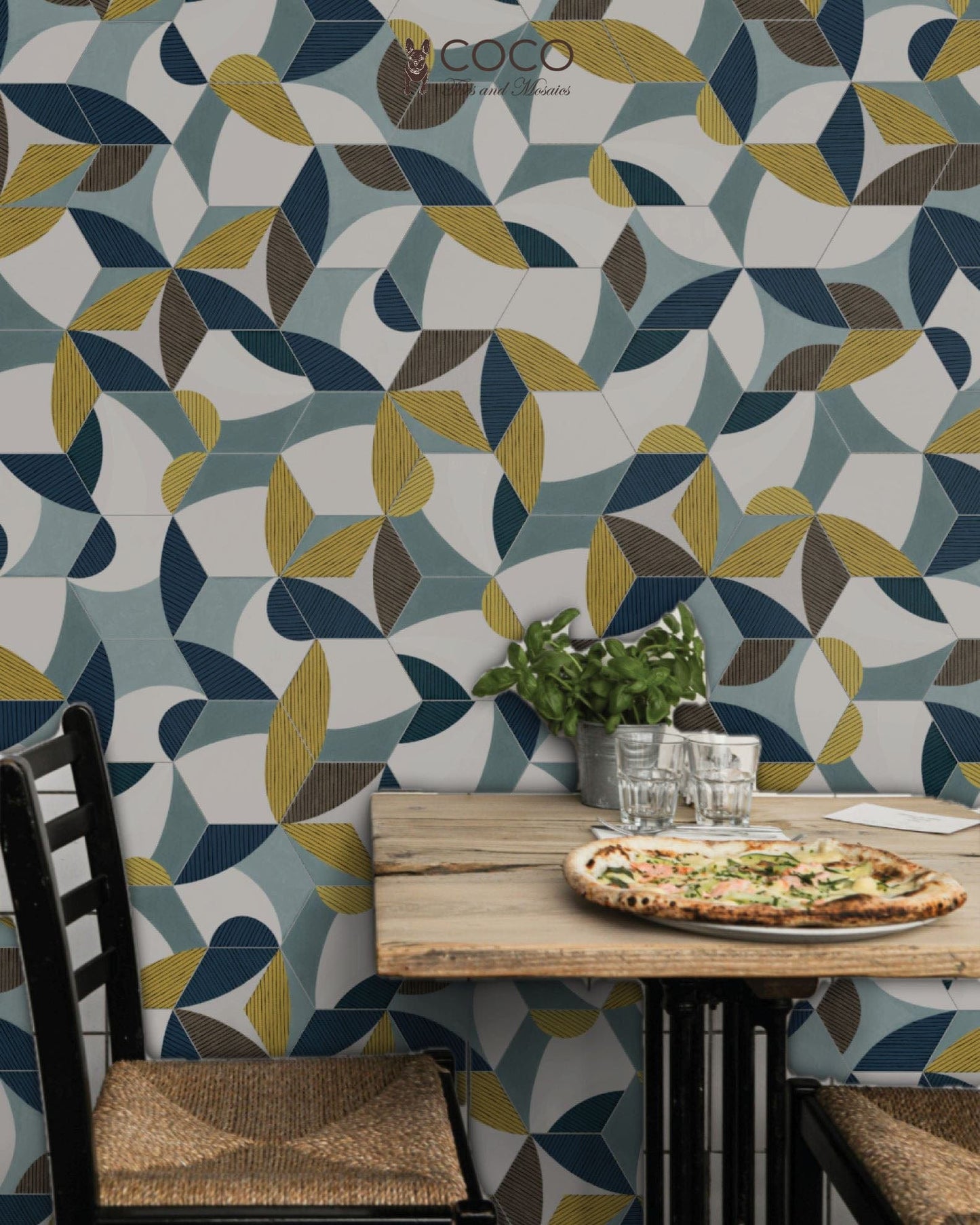 KaleidoCraft Series - Ocean Whisper Natural 250x290mm Hexagon Porcelain Tile