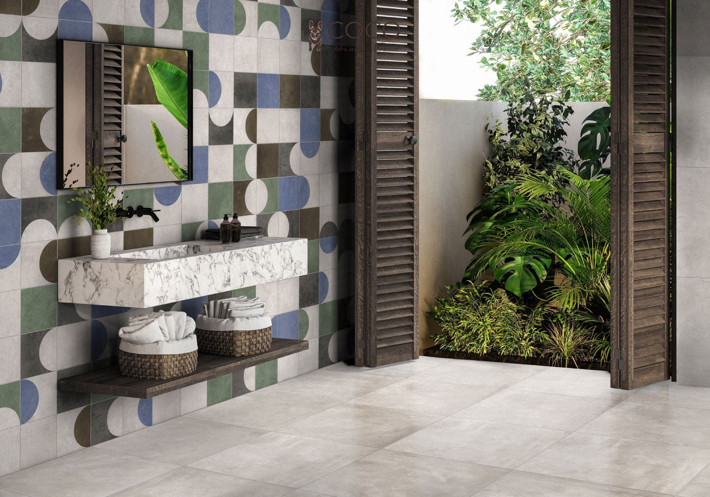 Blend Series - Geo Art Natural 592x592mm Porcelain Tile