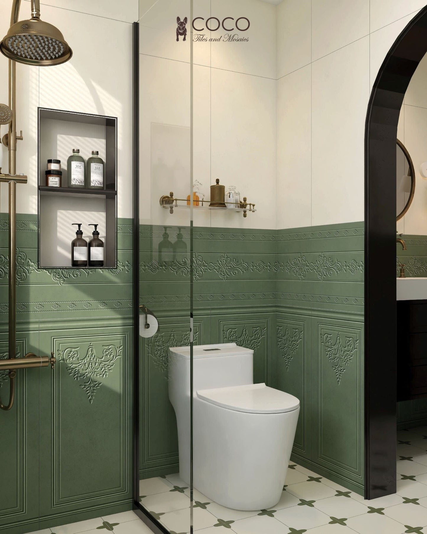 Manor Series - Soft Stillness Mystic Moss Satin 400x800mm Ceramic Tile