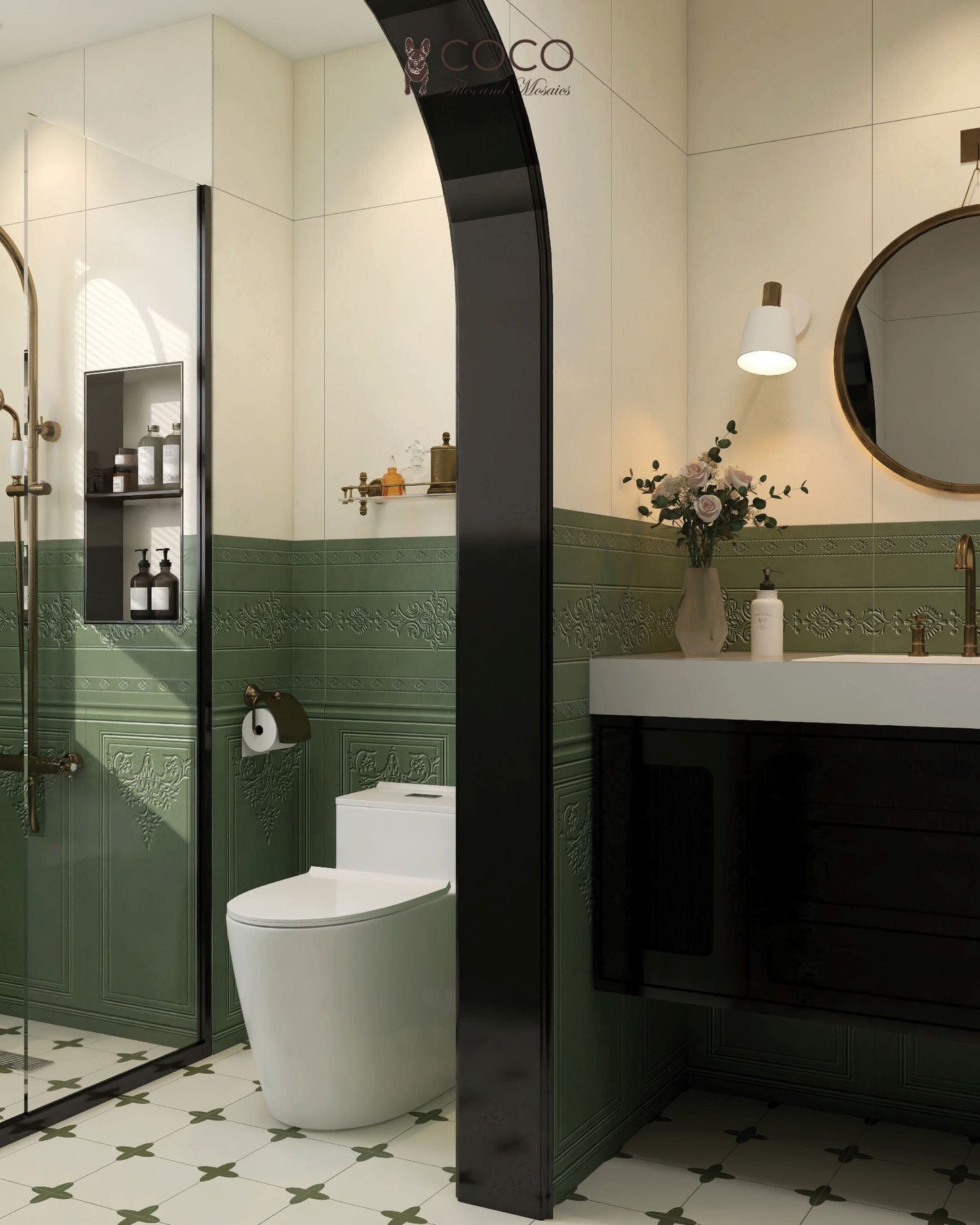 Manor Series - Soft Stillness Mystic Moss Satin 400x800mm Ceramic Tile