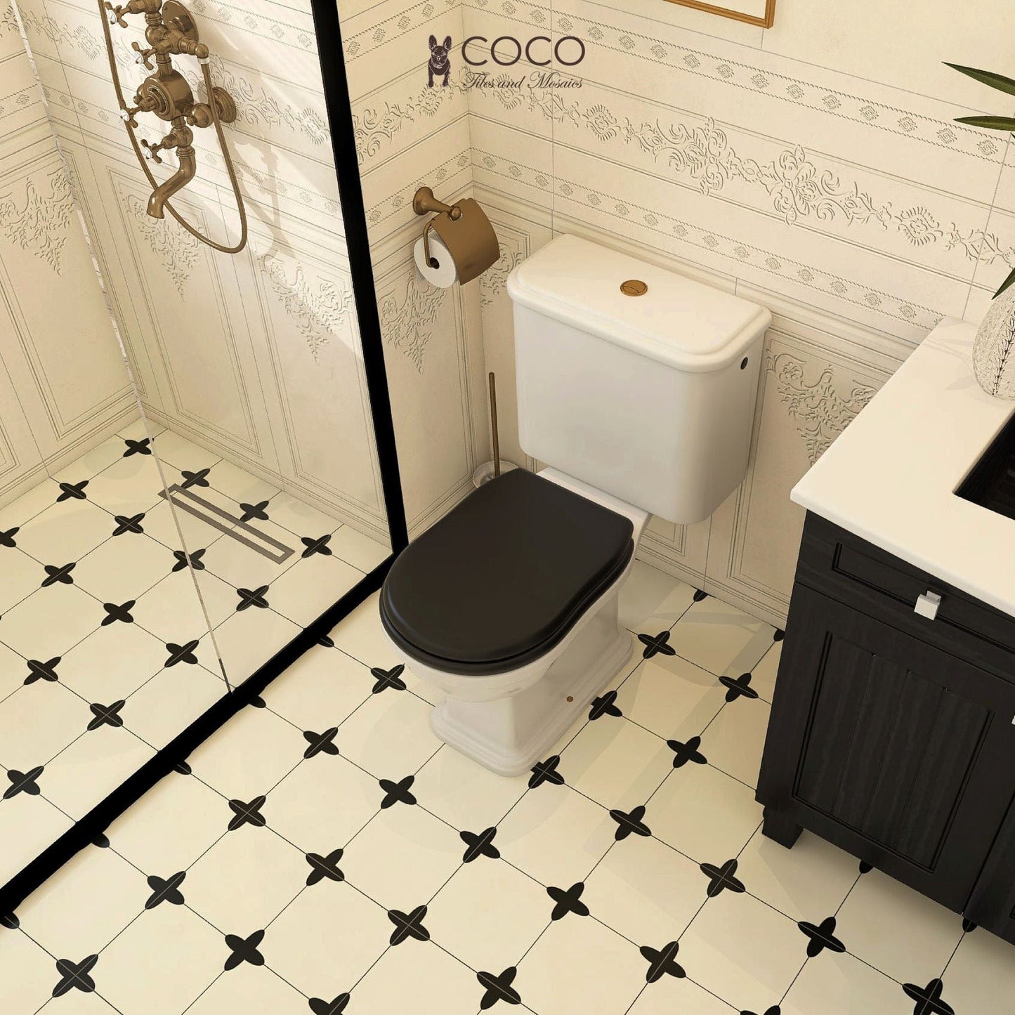 Modern Monochrome Series - Dark Petal Matte 300x300mm Porcelain Tile