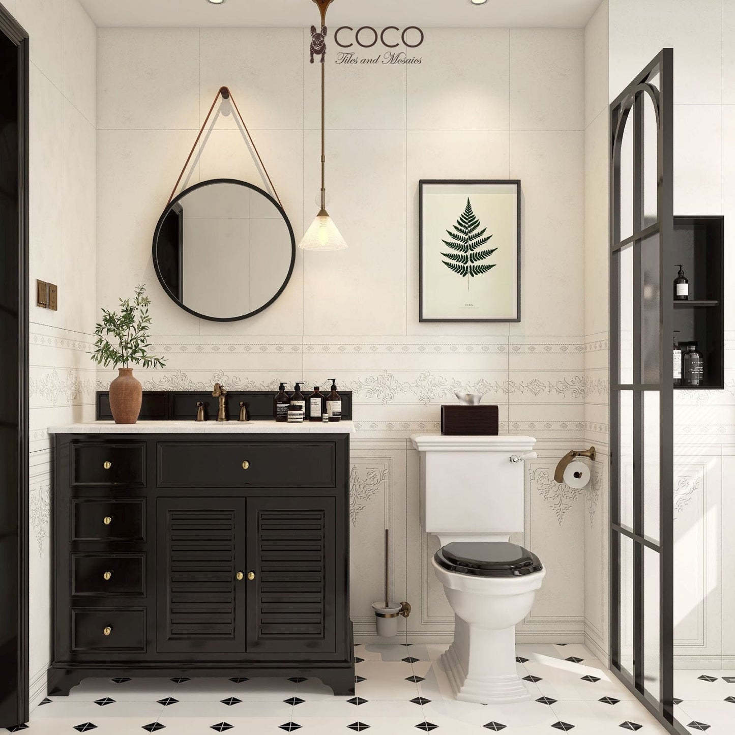 Metro Mod Series - Noir Quad Satin 400x400mm Porcelain Tile