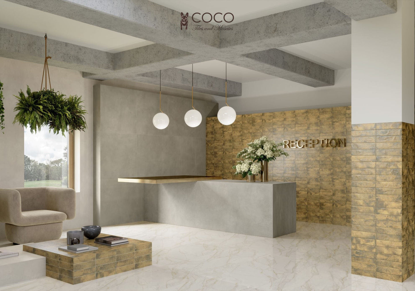Fire & Earth Series - Burnished Gold Matte 60x240mm Porcelain Tile