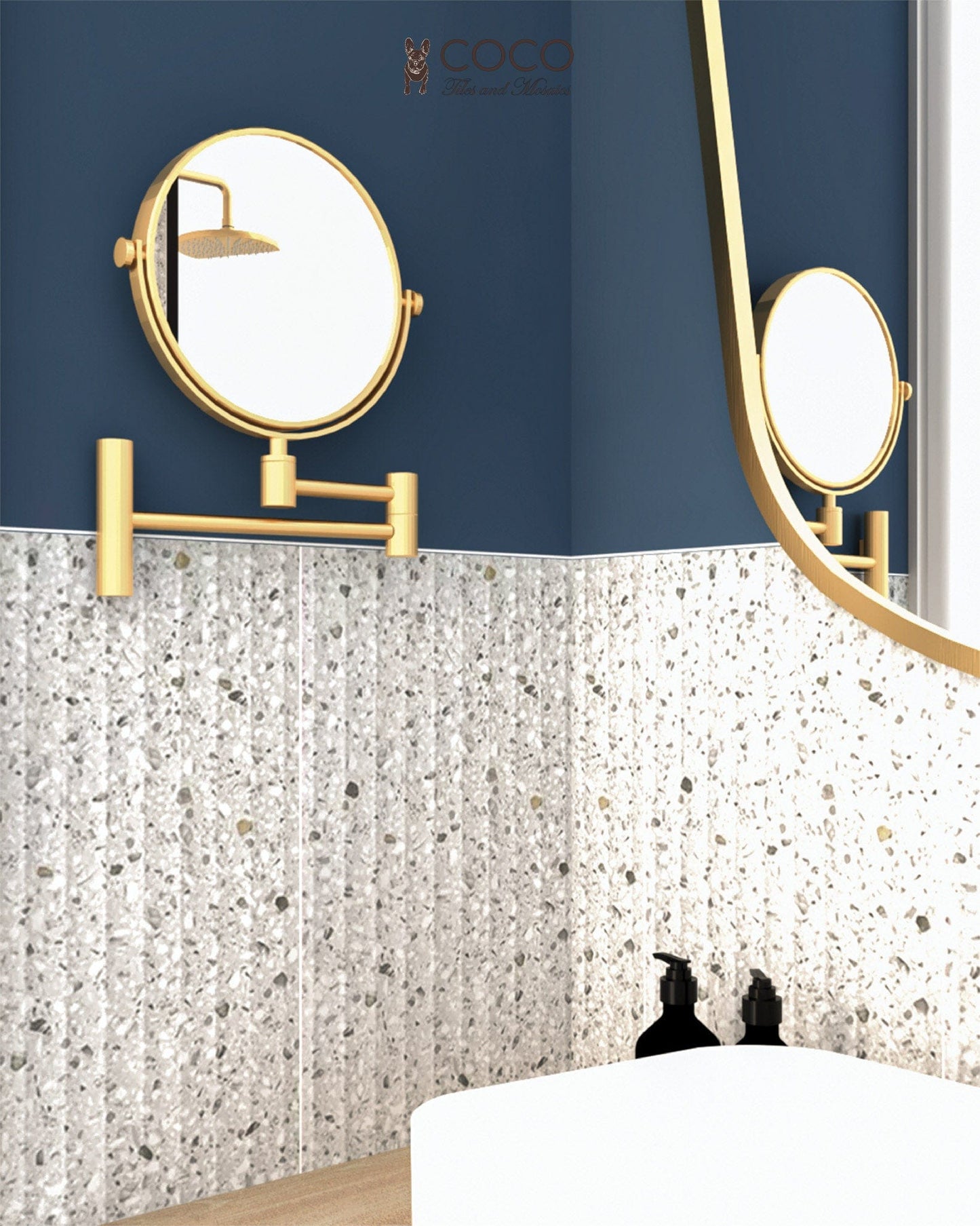Recreated Terrazzo Series - Platinum Satin 300x600mm 3D Wavy Textured Ceramic Tile