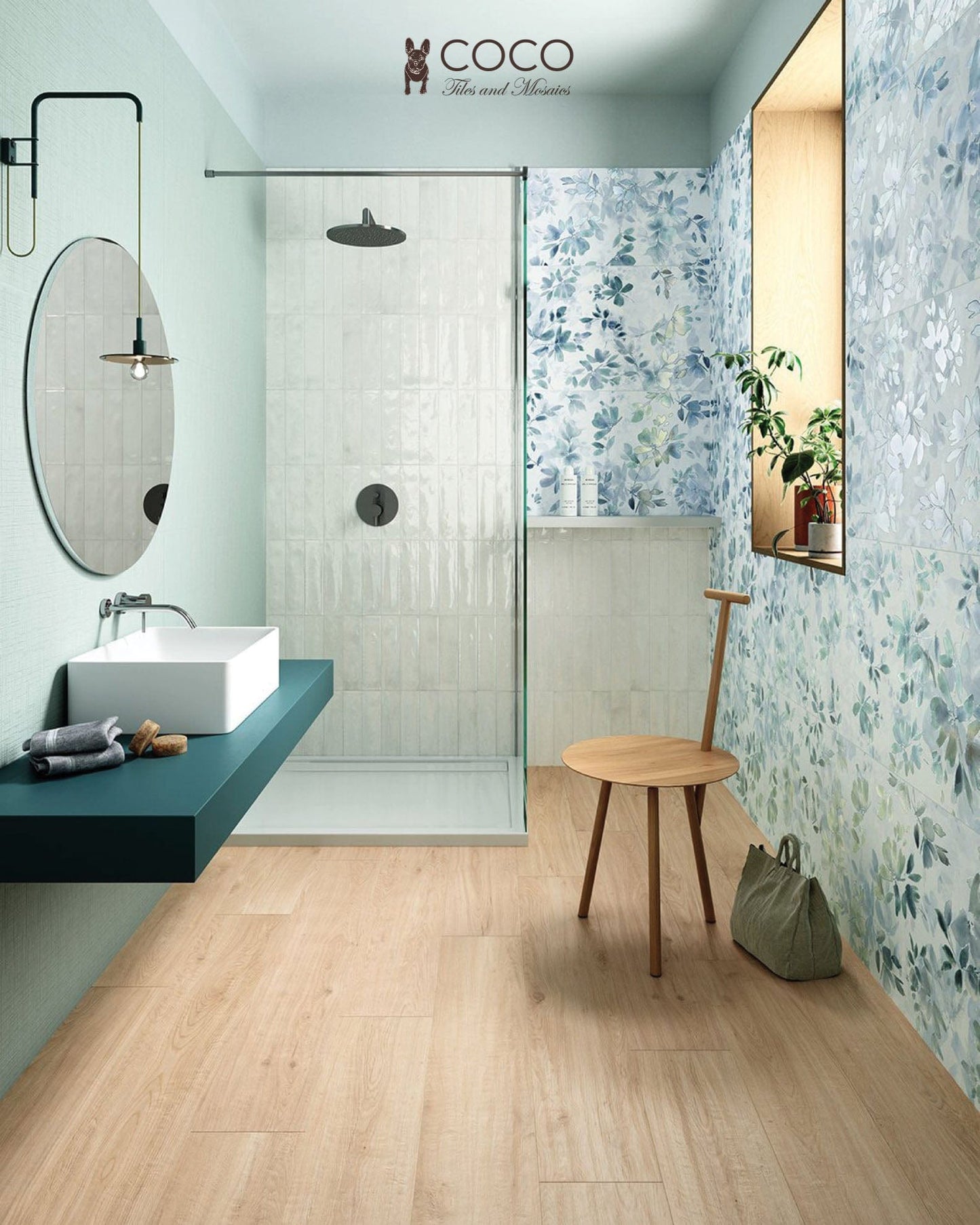 Babylon Series - Azure Embossed Matte 500x1200mm Ceramic Tile