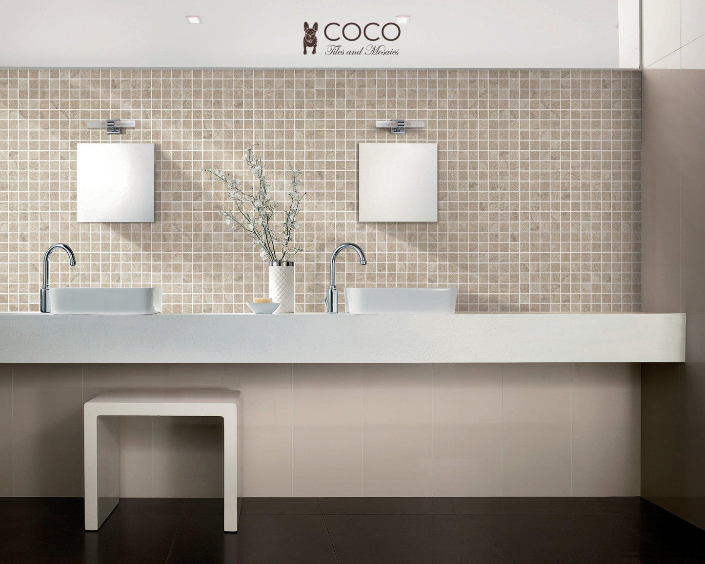 Hidden Gem Series - Beige Naturale Matte 48x48mm Mosaic Tile