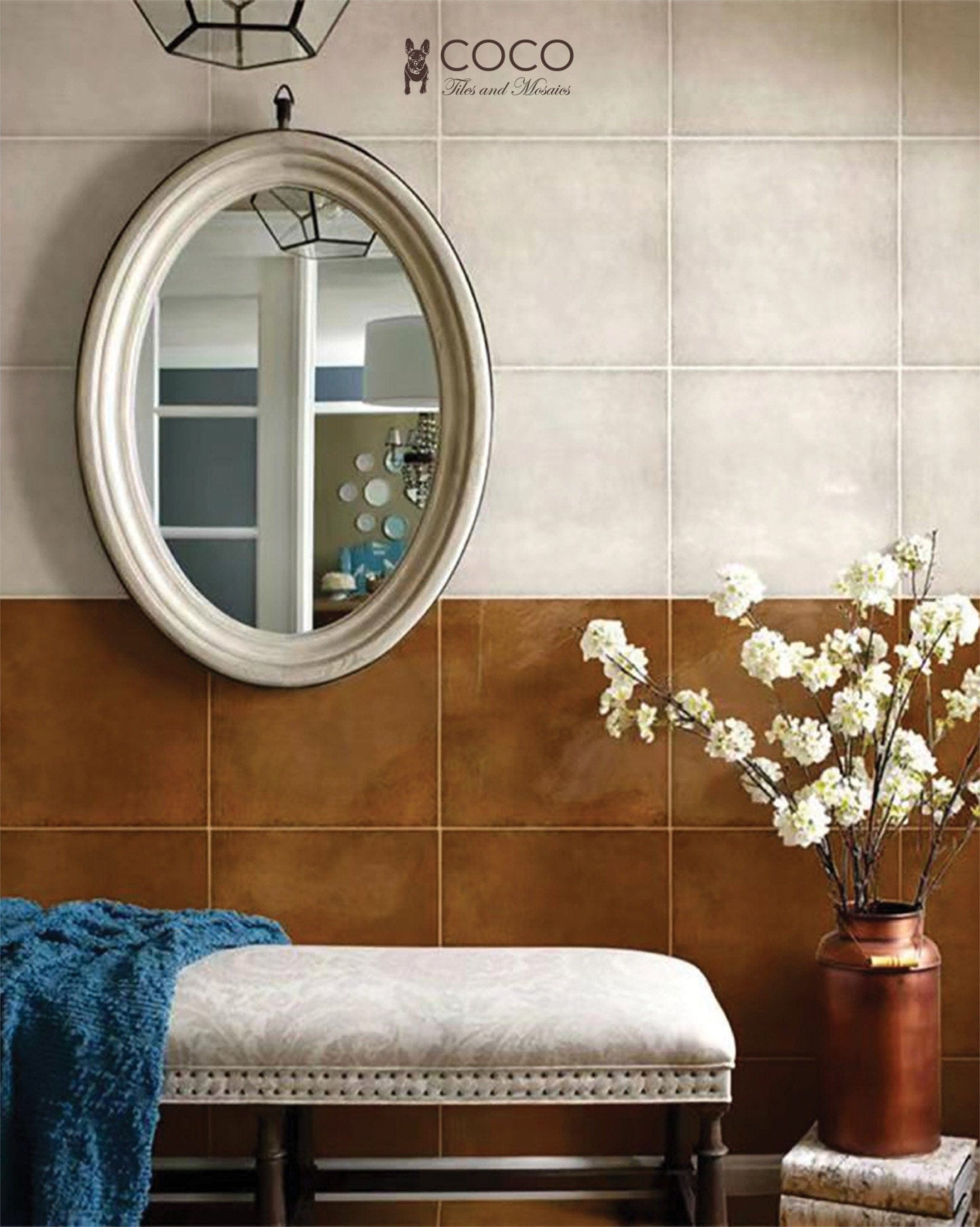 Vintage Chic Series - Alabaster Gloss Midi 330x330mm Ceramic Tile