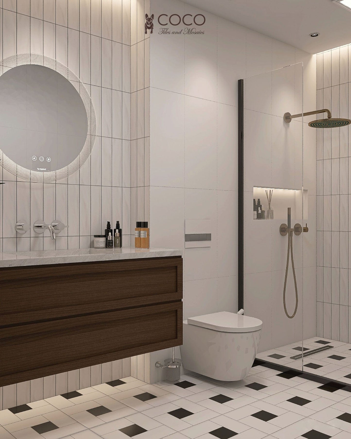 Minimalist Muse Series - Wavy Cascade Satin 300x600mm Porcelain Tile