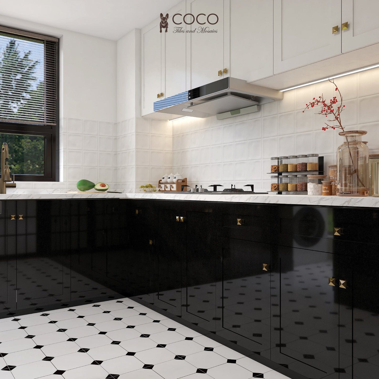 Metro Mod Series - Noir Quad Satin 400x400mm Porcelain Tile