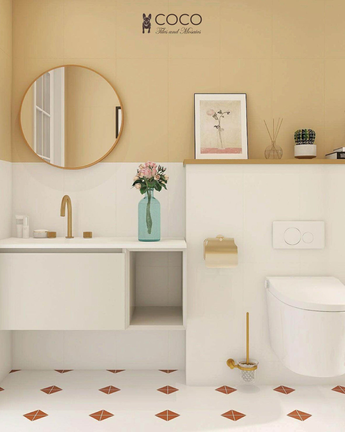 Geometry Bohemian Series - Rustic Edge Satin 300x300mm Ceramic Tile