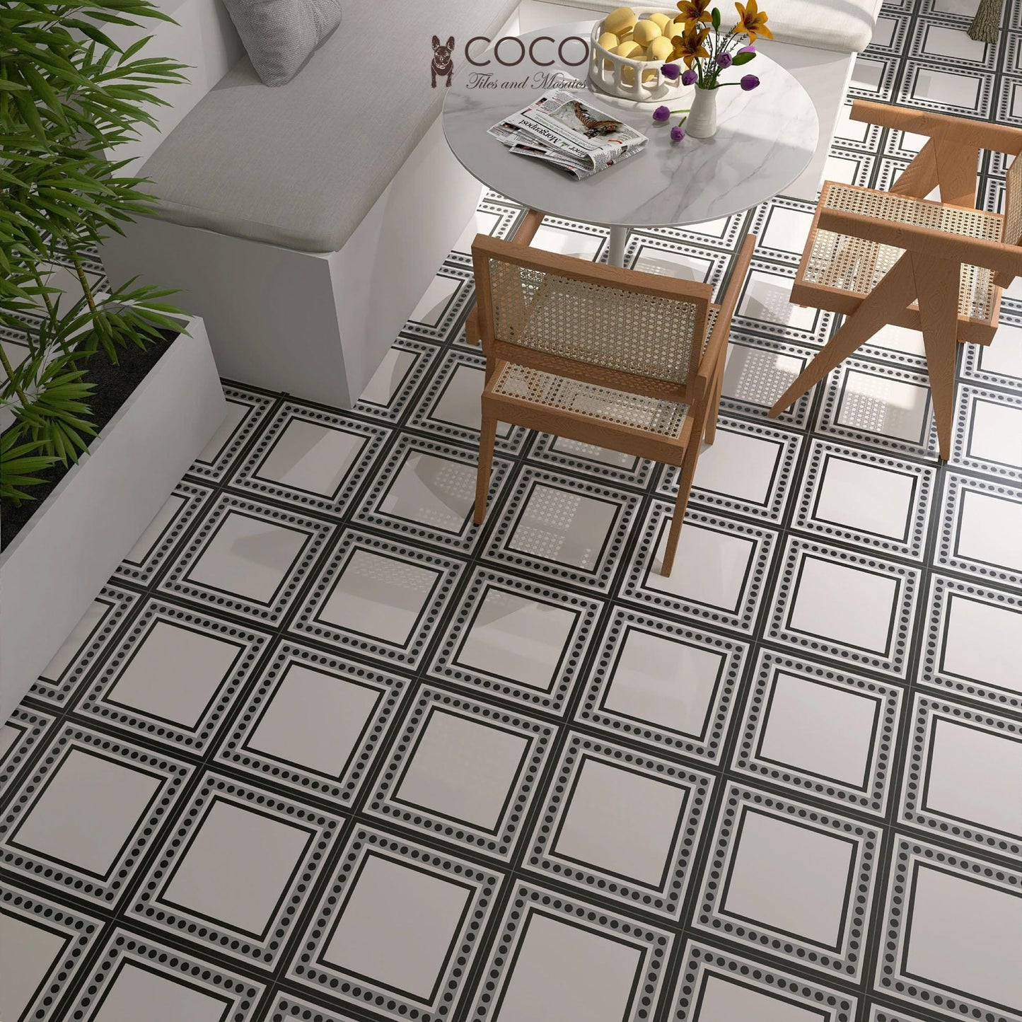 Modern Monochrome Series - Tuxedo Matte 300x300mm Porcelain Tile