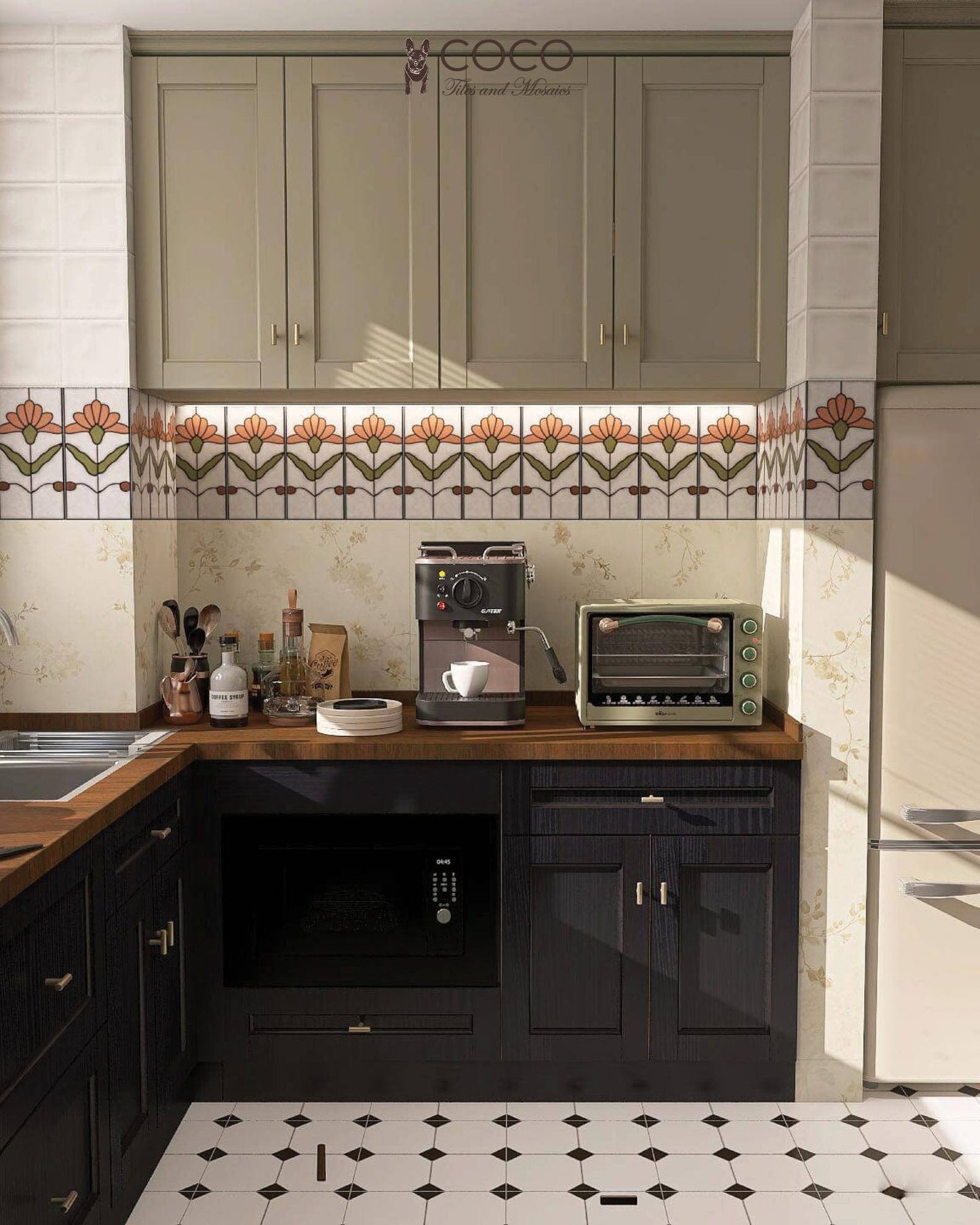 Art Nouveau Series - Poetic Form Pearl Satin 150x300mm Ceramic Tile