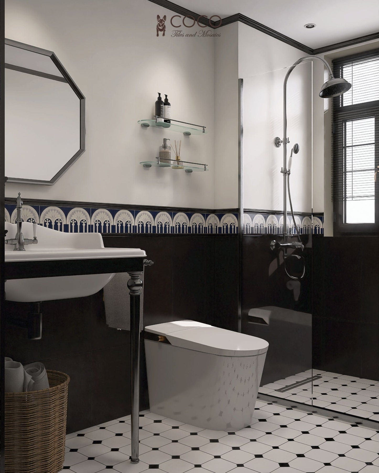 Art Nouveau Series - Arch of Echoes Satin 150x300mm Ceramic Tile