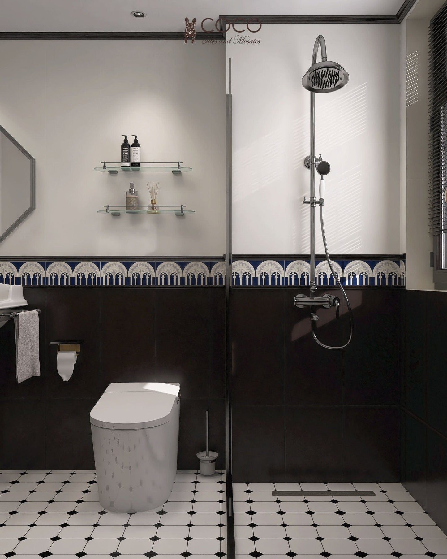 Art Nouveau Series - Arch of Echoes Satin 150x300mm Ceramic Tile