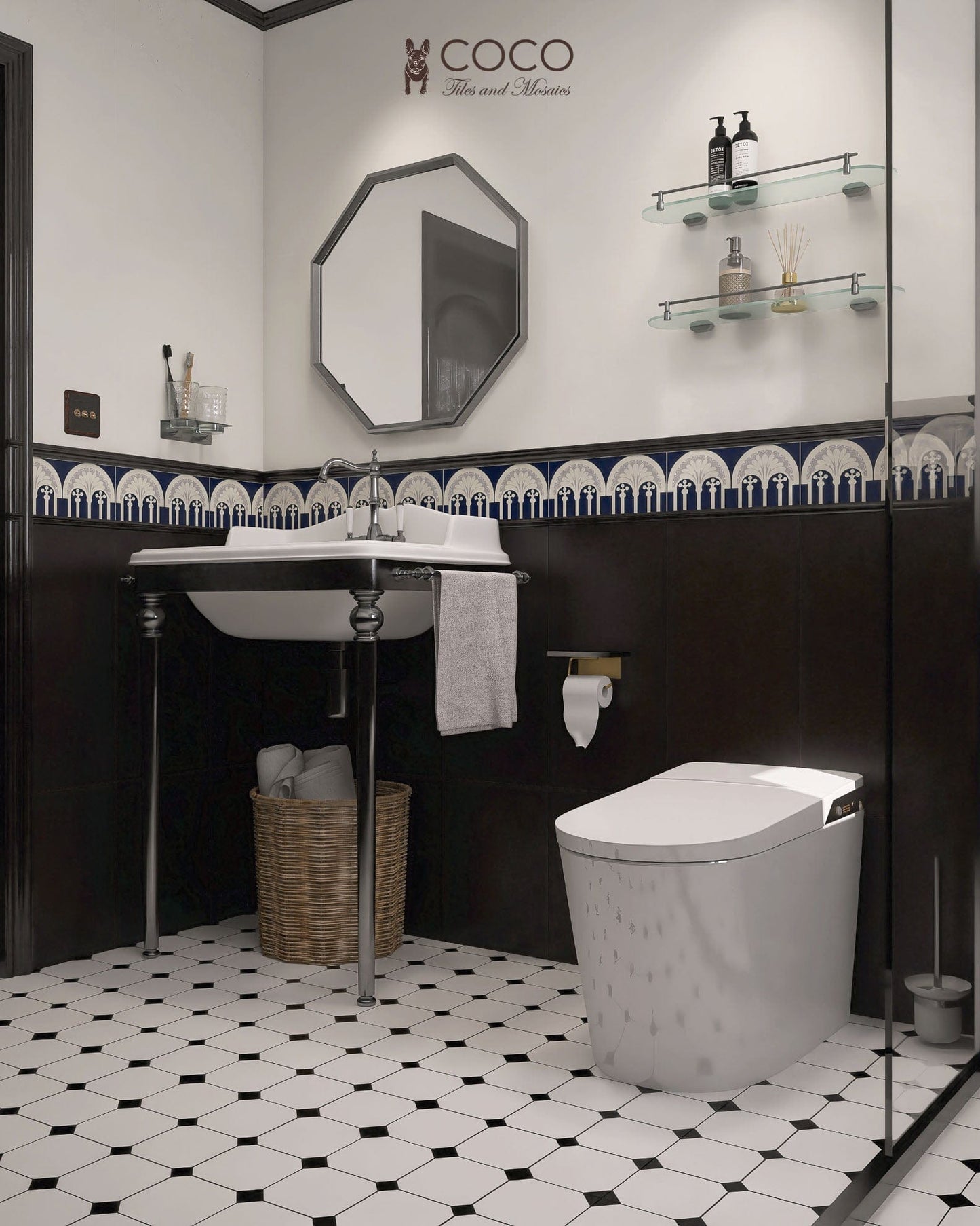 Art Nouveau Series - Arch of Echoes Satin 150x300mm Ceramic Tile