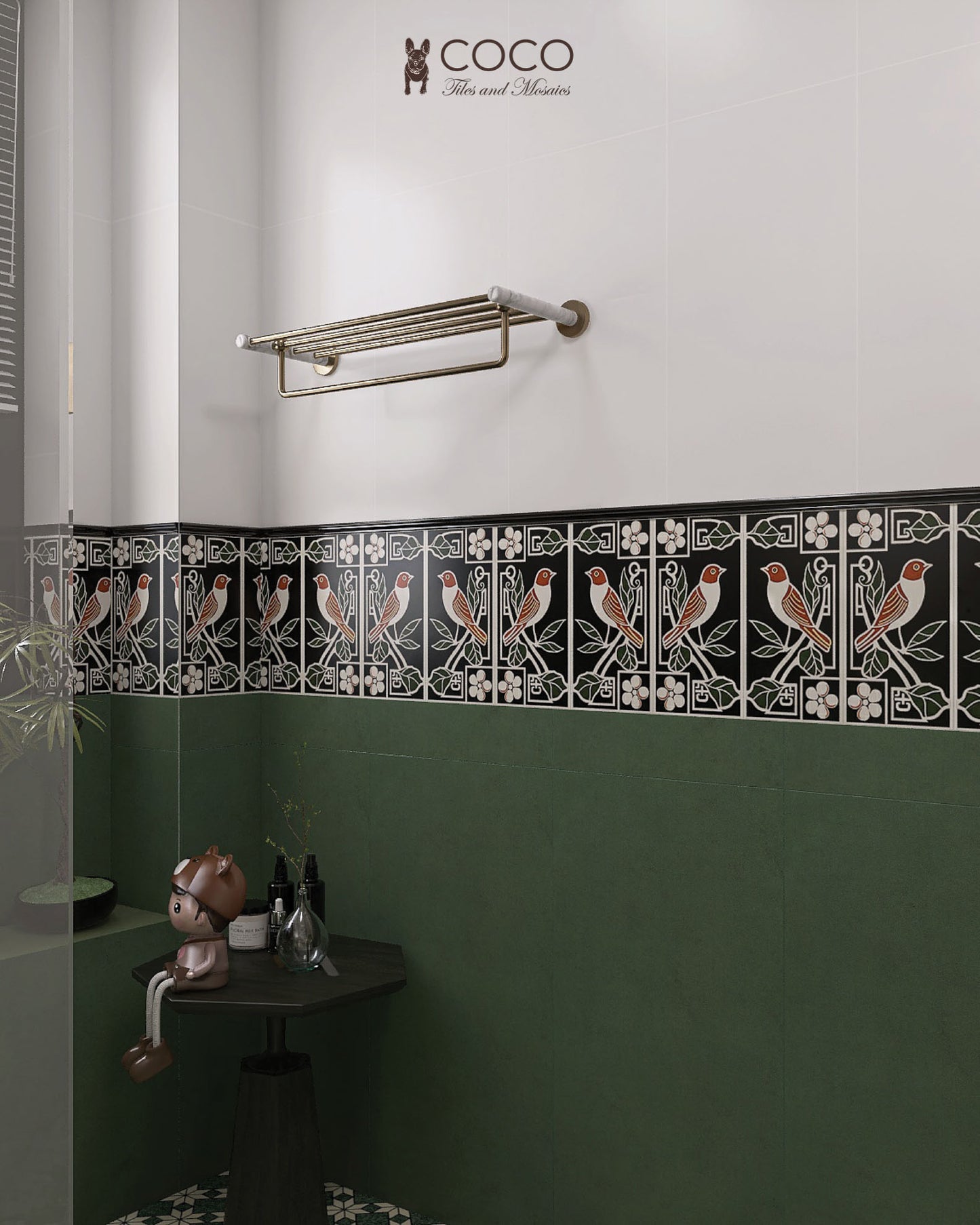 Art Nouveau Series - Whispers & Wings Satin 150x300mm Ceramic Tile