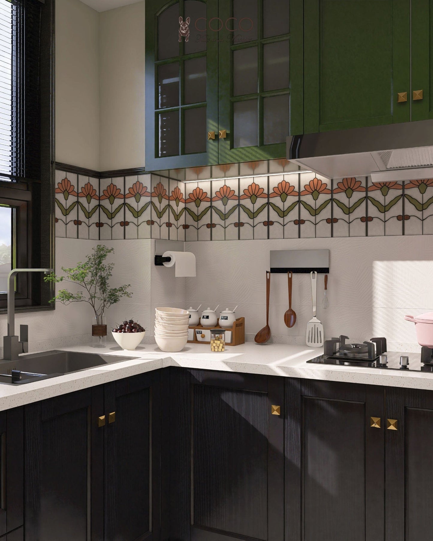 Mystery Lady Series - Innocent (Garden Party) 300x600mm Satin 3D Textured Ceramic Tile